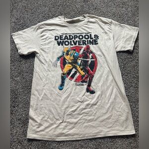 Marvel Deadpool & Wolverine Cream Tee marvel size large